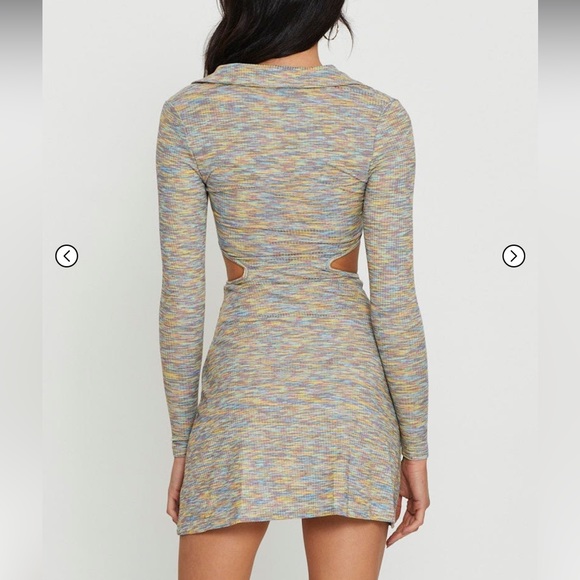 Mable Sunshine Season Cutout Dress Long Sleeve Button Front Mini Size Medium - Picture 13 of 15